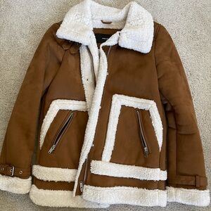 Suede Sherpa Jacket